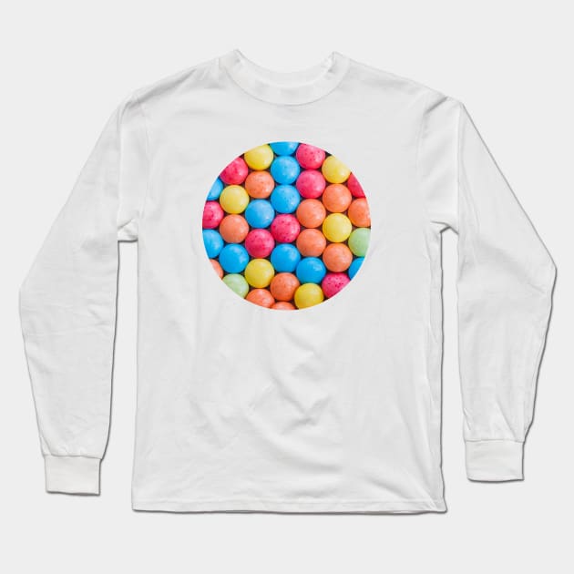 Multicolored Sweet and Sour Candy Sugar Tarts Photo Circle Long Sleeve T-Shirt by love-fi